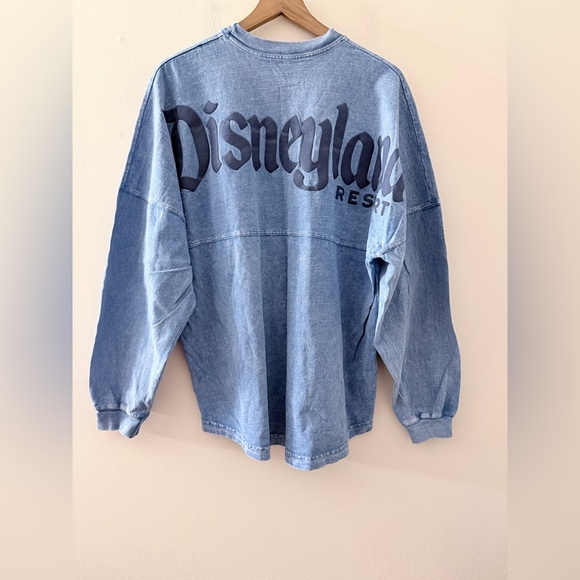 SPIRIT JERSEY Tops - Spirit Jersey Disneyland Long Sleeve Top Blue Mineral Wash chambray XL